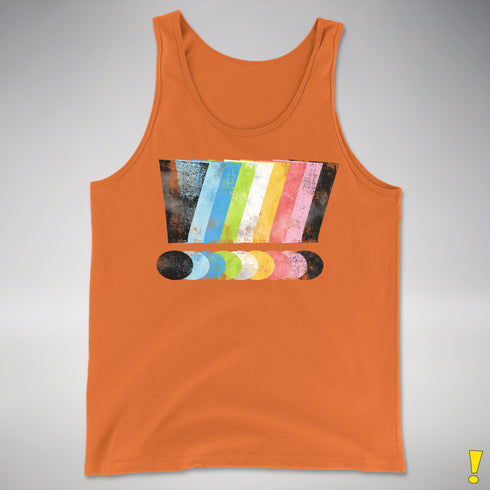 Queer Pride Grunge Exclamation Points Premium Tank Top - Orange
